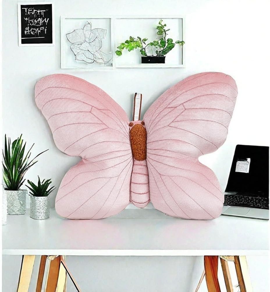 Butterfly Shaped Plush Pillow All Pink