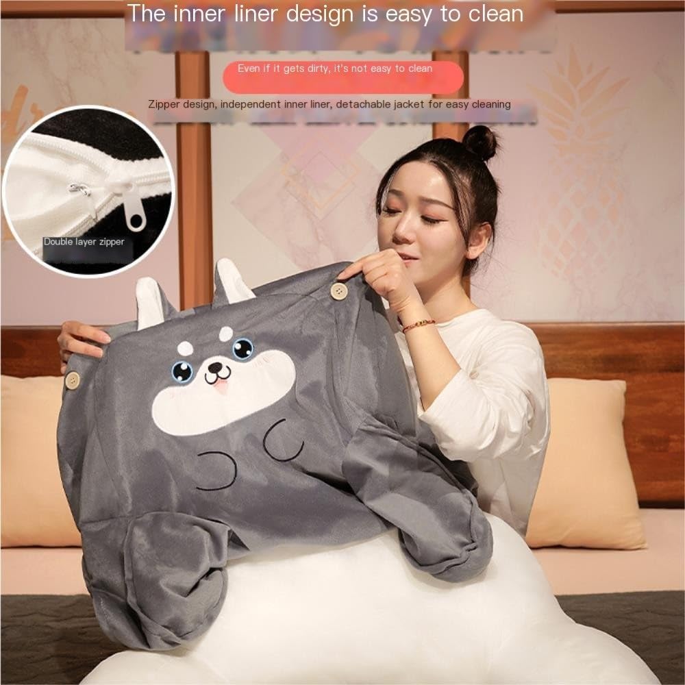 Cute Animal Shaped Plush Nap Pillow - Pink 60x40cm