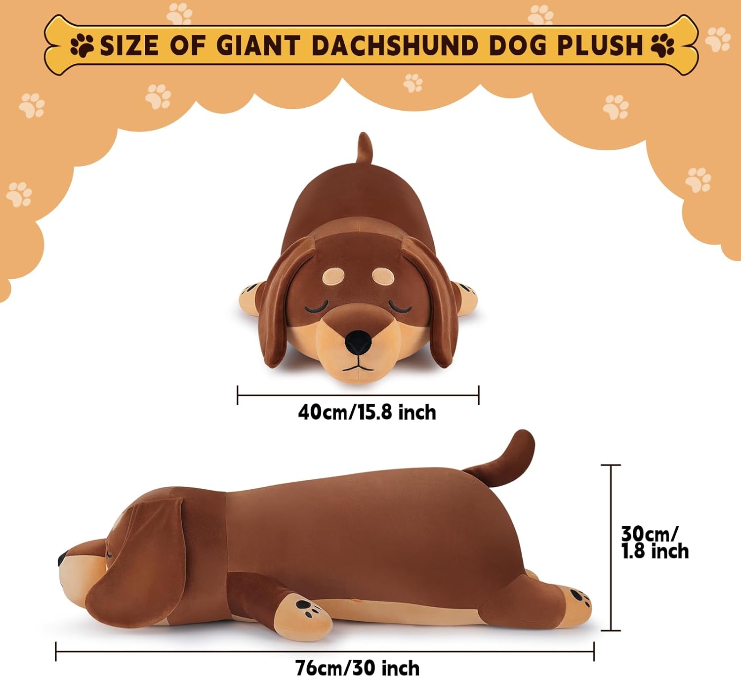 30 Giant Dachshund Dog Plush Stuffed Animal