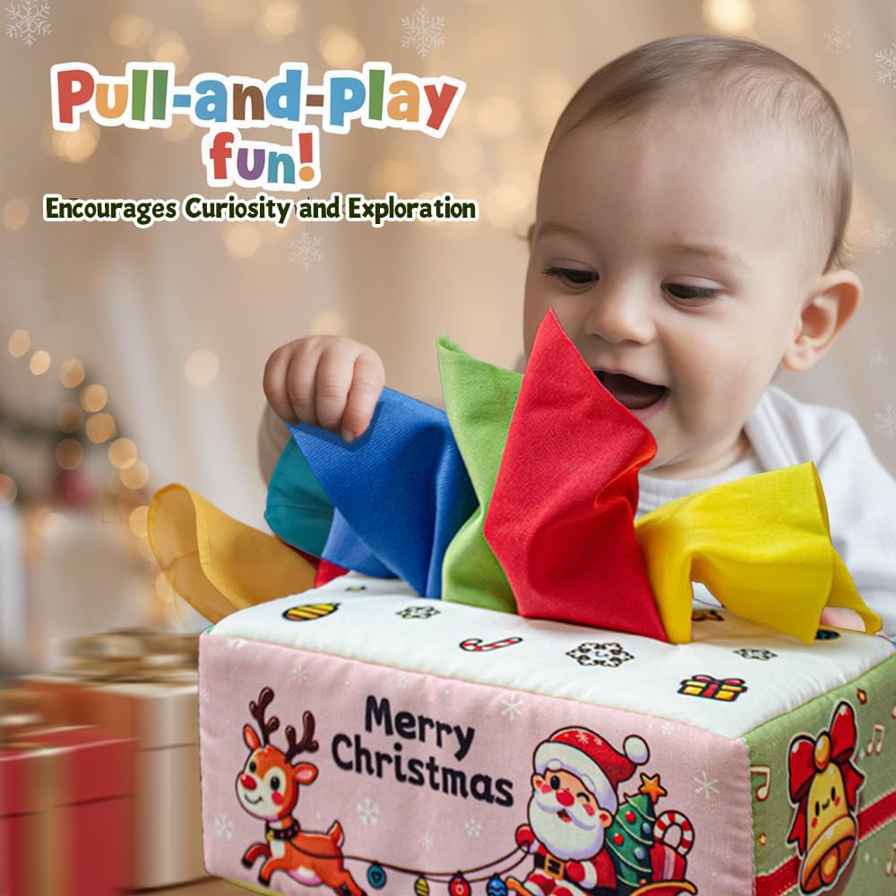 Waybla Christmas Baby Toy 6-12M Sensory Pull Toy