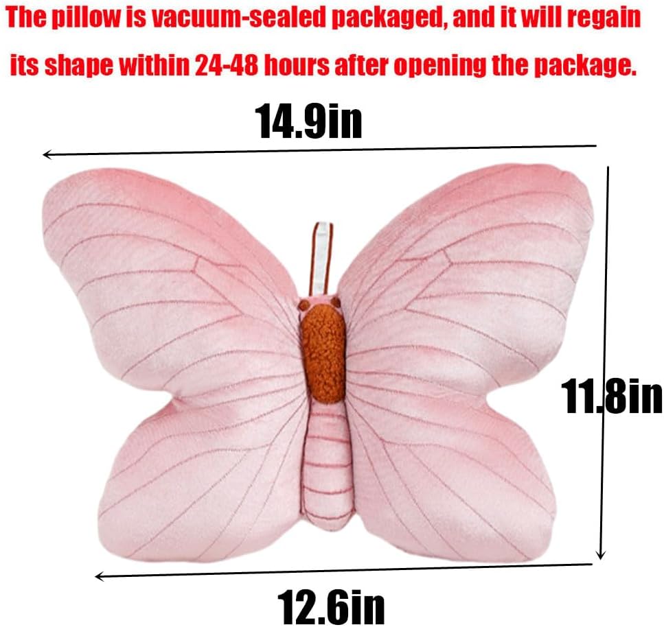 Butterfly Shaped Plush Pillow All Pink