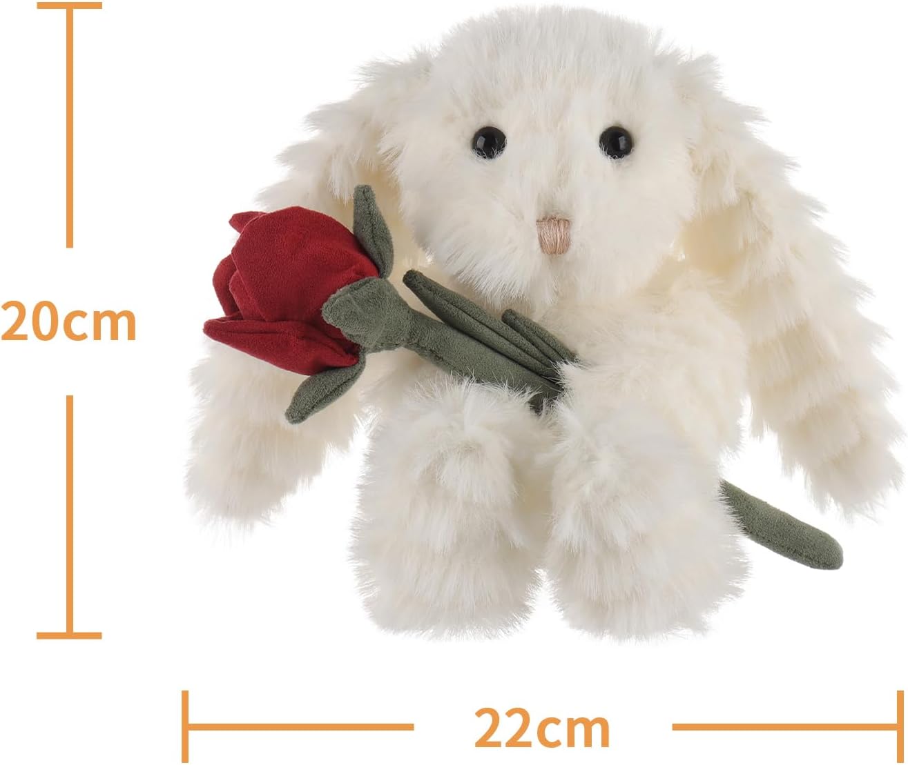 Apricot Lamb Huffy Rabbit with Rose Plush Toy