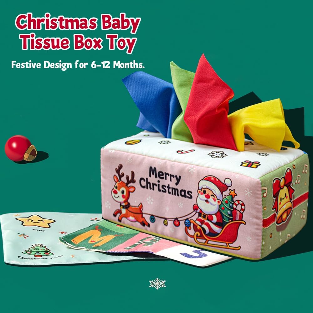 Waybla Christmas Baby Toy 6-12M Sensory Pull Toy