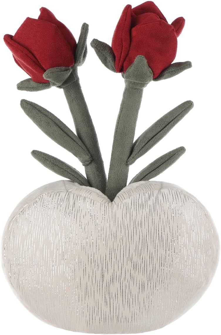 Apricot Lamb Love Shaped Rose Vase Plush Toy