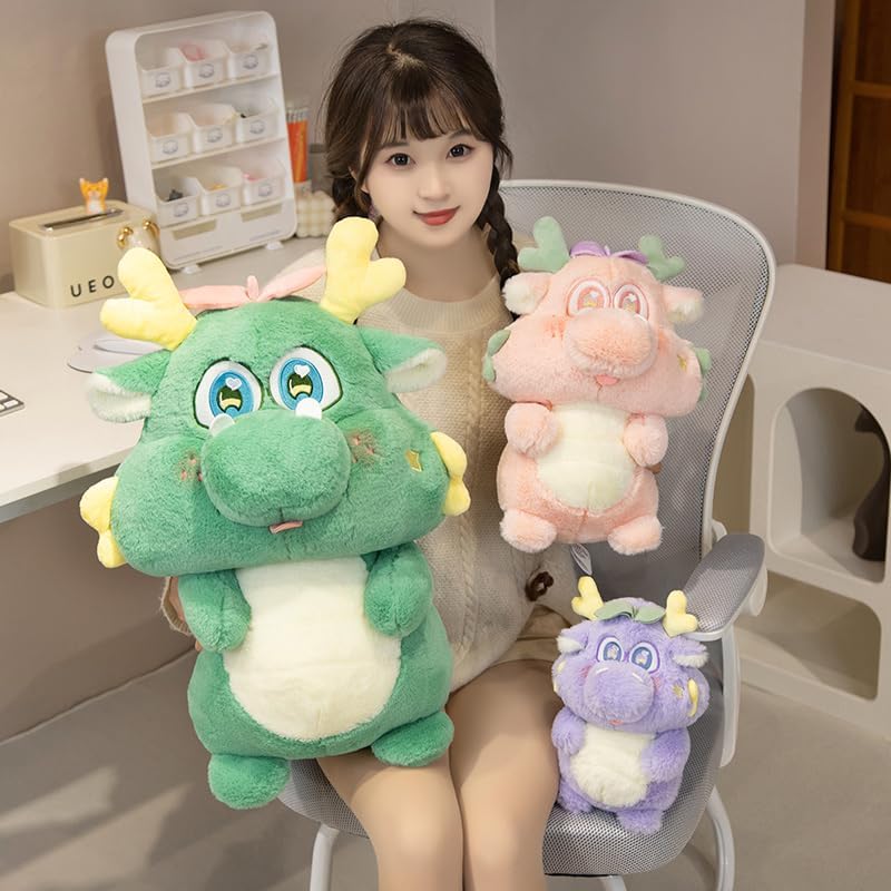 10 Inch Chinese Dragon Plush Pillow Toy for Kids and Lovers Purple