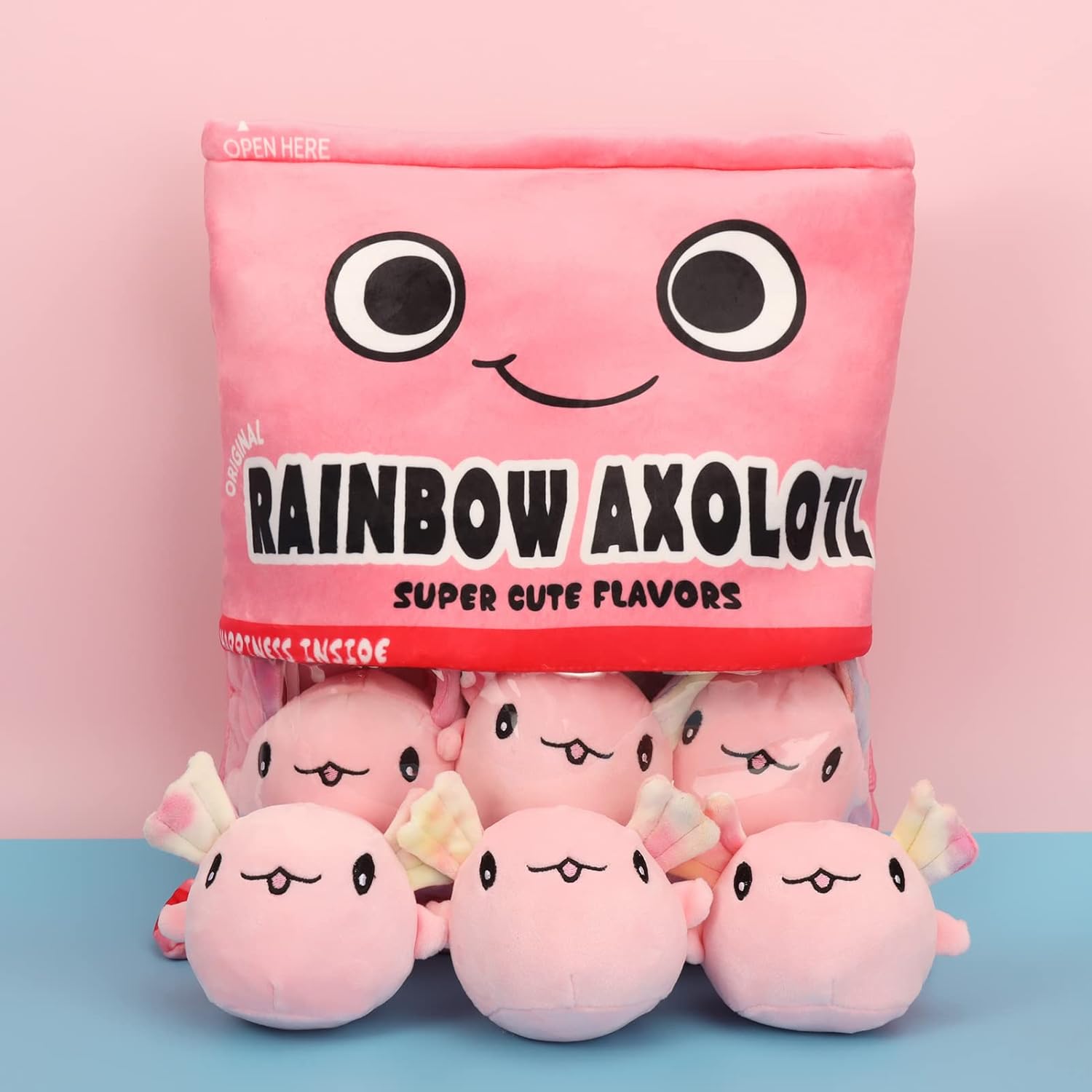 NUKBIL Axolotl Plush Pillow 6pcs Pink