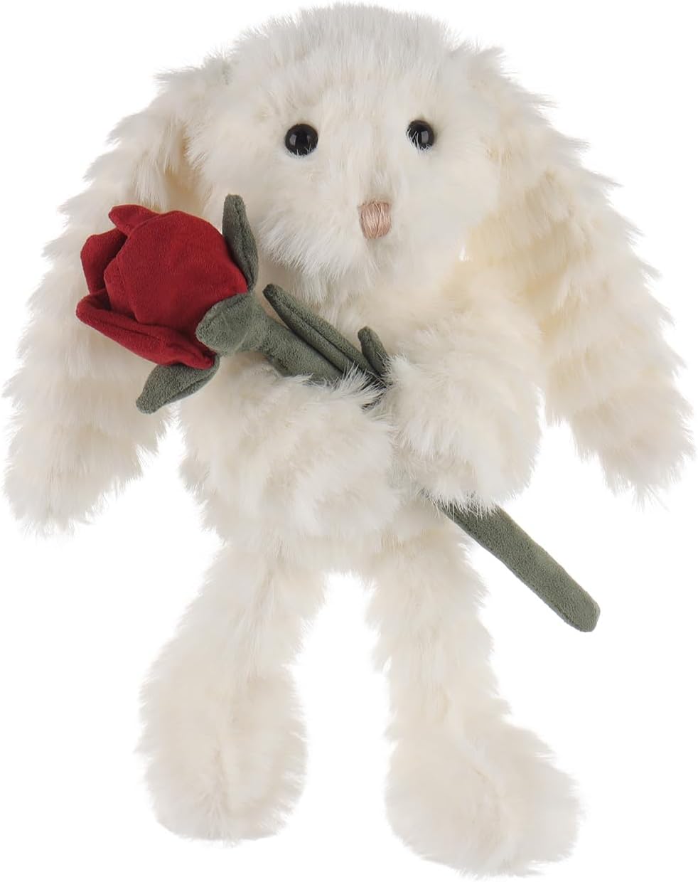 Apricot Lamb Huffy Rabbit with Rose Plush Toy