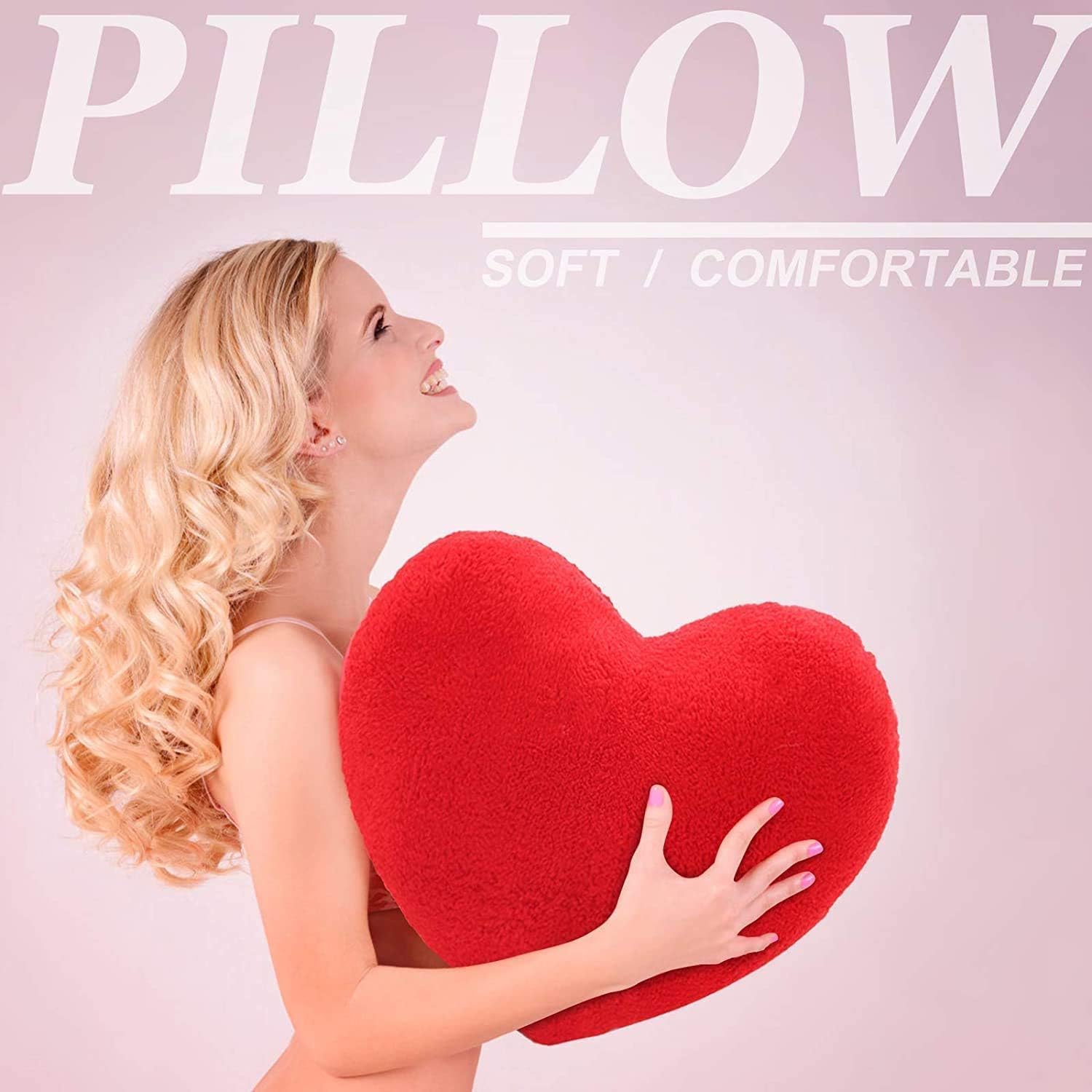 HongMall Cute Plush Red Heart Pillow Cushion Toy Gift