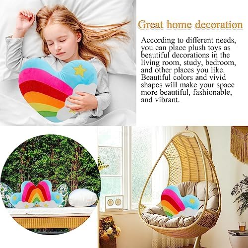 177 X 138 Heart Pillow Plush Toy with Rainbow Pattern