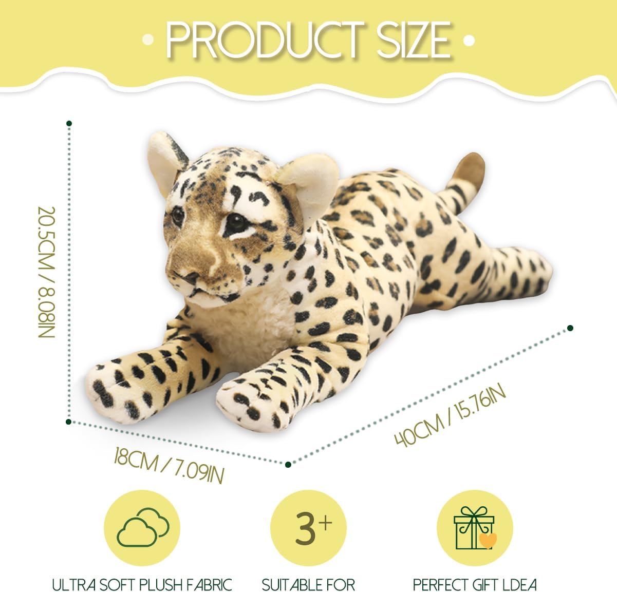 Gisqis Cheetah Plush Pillow 158 Giant Realistic Stuffed Animal