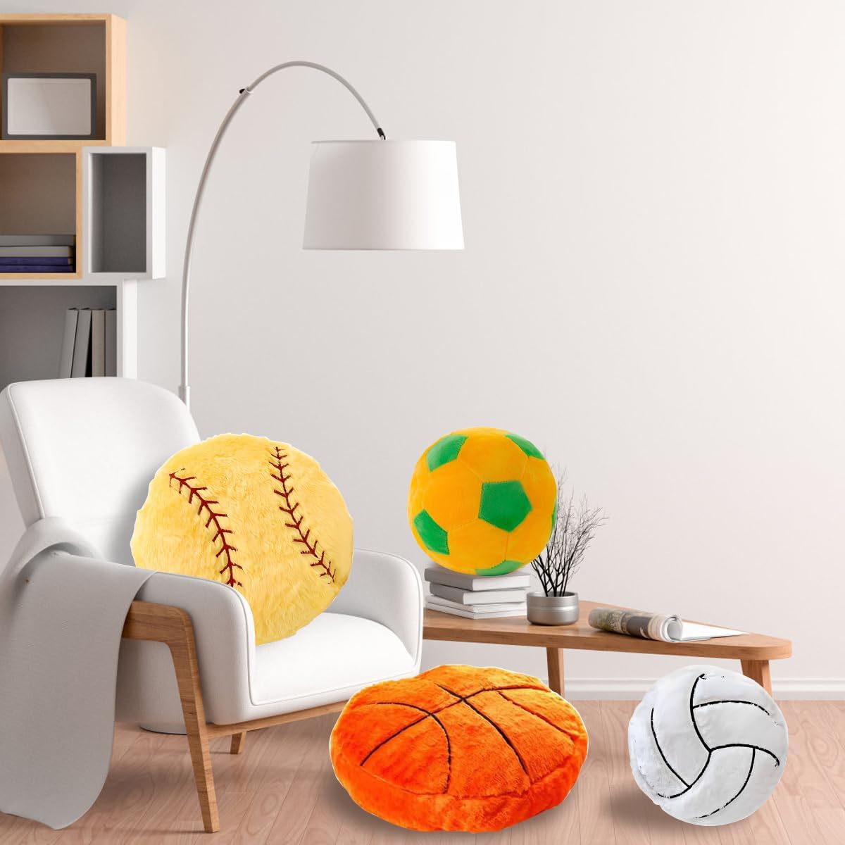 Baseball Plush Pillow - Fluffy Soft Throw Toy for Kids