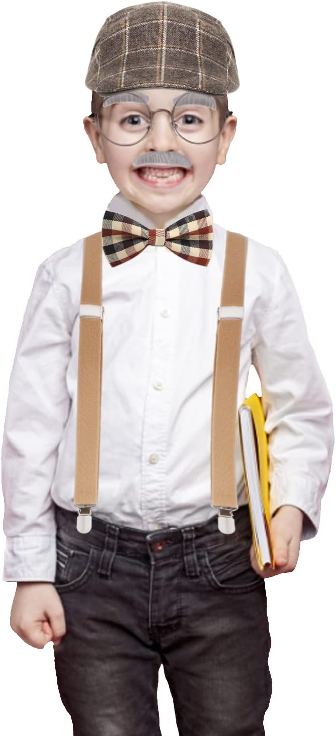 Keymall Old Man Costume for Kids with Beret Hat