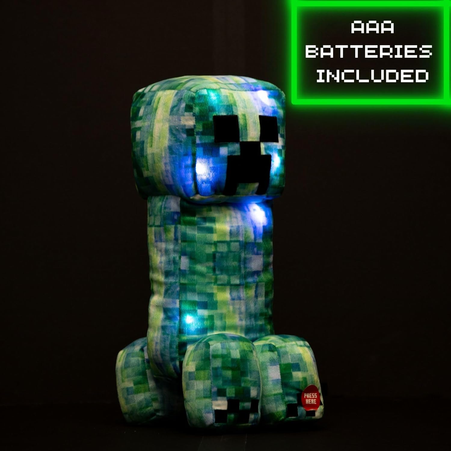 Jay Franco Minecraft Creeper Pillow Buddy - LED Light Up Plush 16 Inches