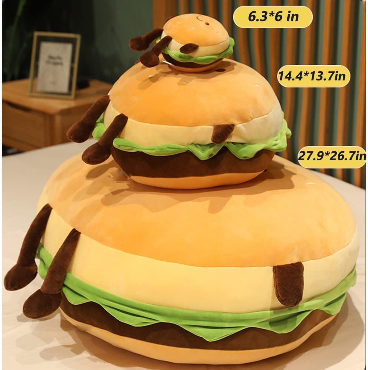 Goylmc Hamburger Plush Toy - 6 Inch Cute Room Decor
