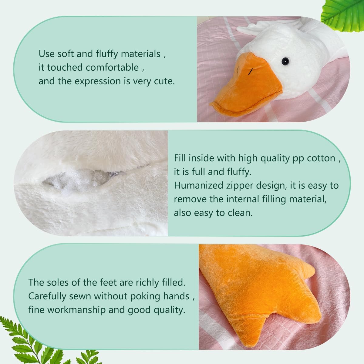 Haengbuk Giant Goose Stuffed Animal 748in White Swan Plush Pillow