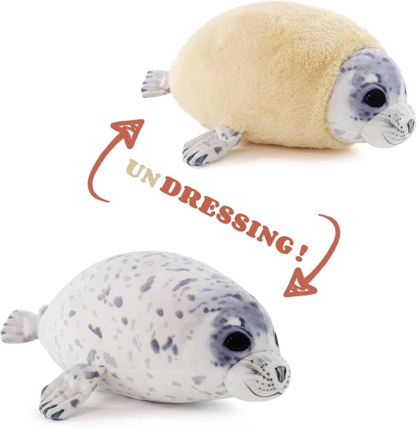 Furvena Chubby Blob Seal Plush Pillow Toy 12 Inch