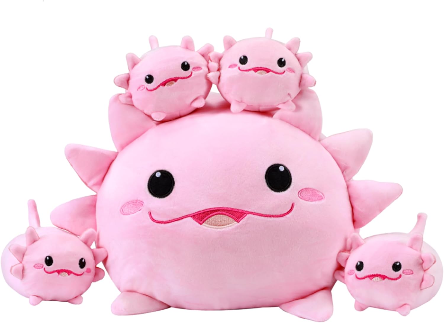 YIIQUWEN Axolotl Plush Family Set with 4 Baby Pillows