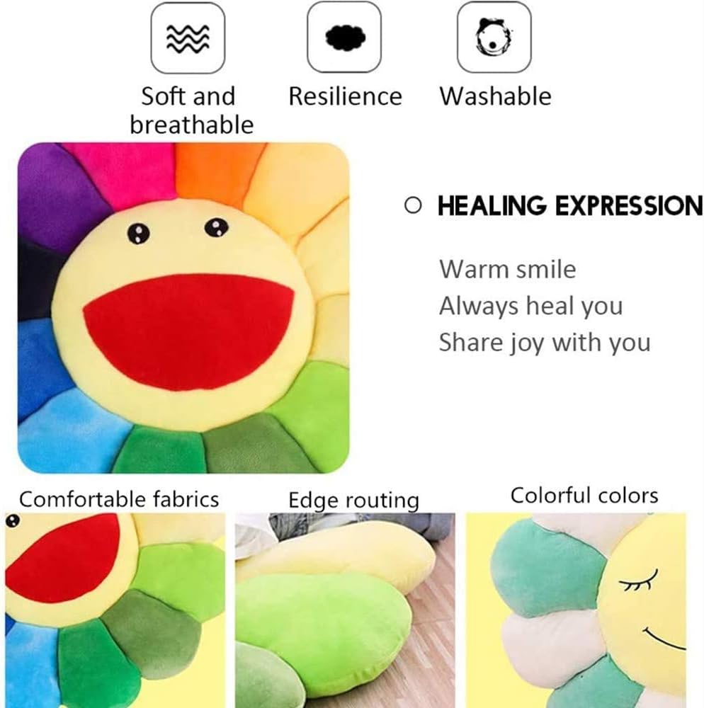 TEFU Flower Plush Pillow 165in 42cm Sunflower Decor Cushion