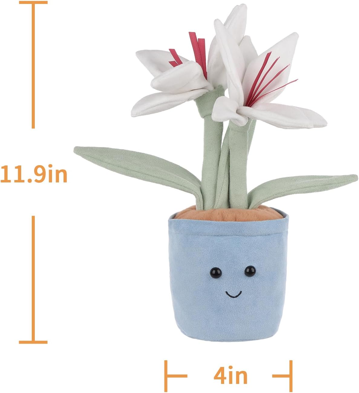 Apricot Lamb Potted Lily Flower Plush Stuffed Animal for Kids