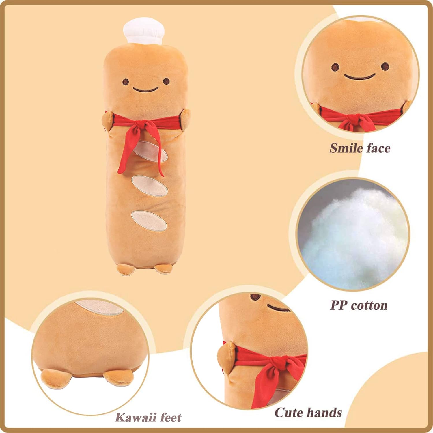 Cute Toast Bread Plush Pillow for Home Comfort