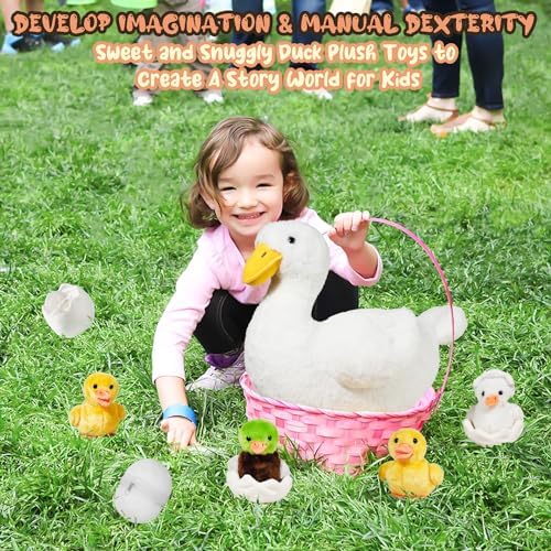 7-in-1 Funny Duck Plush Toy with Zippered Belly