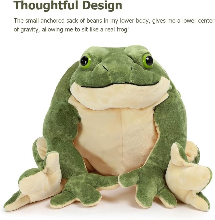 MorisMos Giant Frog Plush Toy 22 Inch Green Stuffed Animal