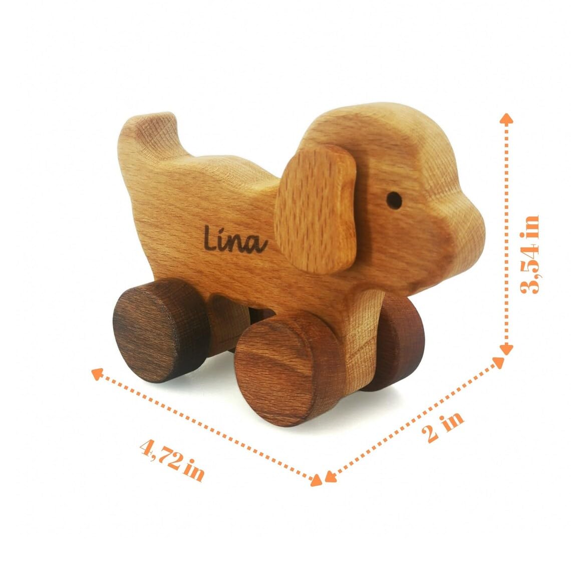 Personalized Wooden Dog Toy For Baby Boy