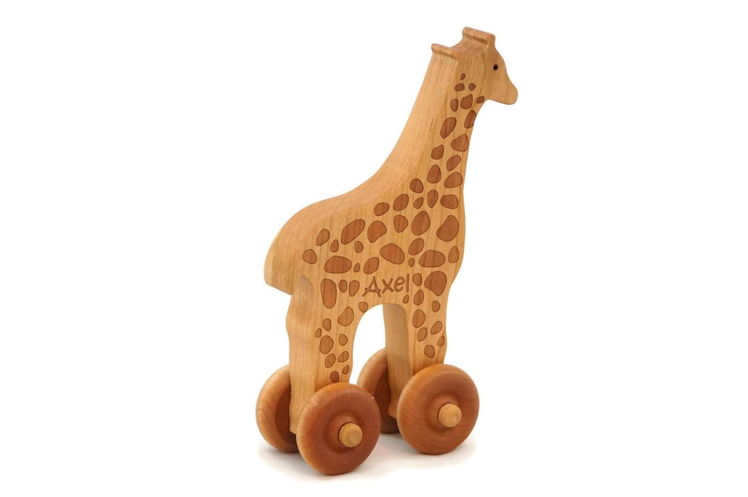 Handmade Wooden Giraffe Push Car by Little Wooden Wonders
