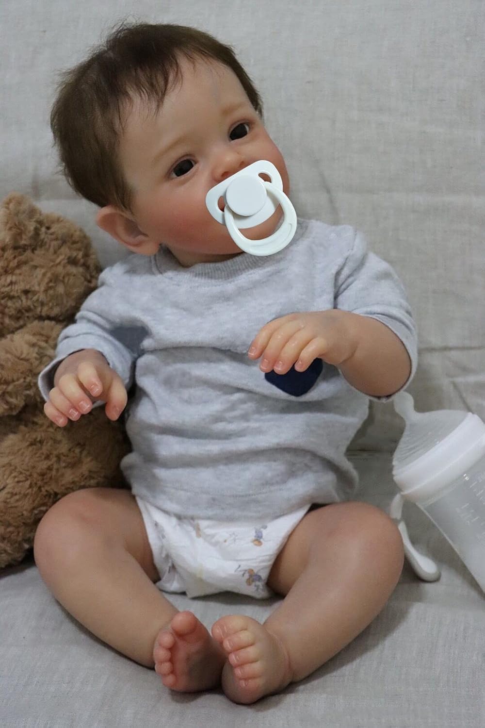 24 Realistic Toddler Reborn Doll Boy - Soft Silicone Weighted Handmade