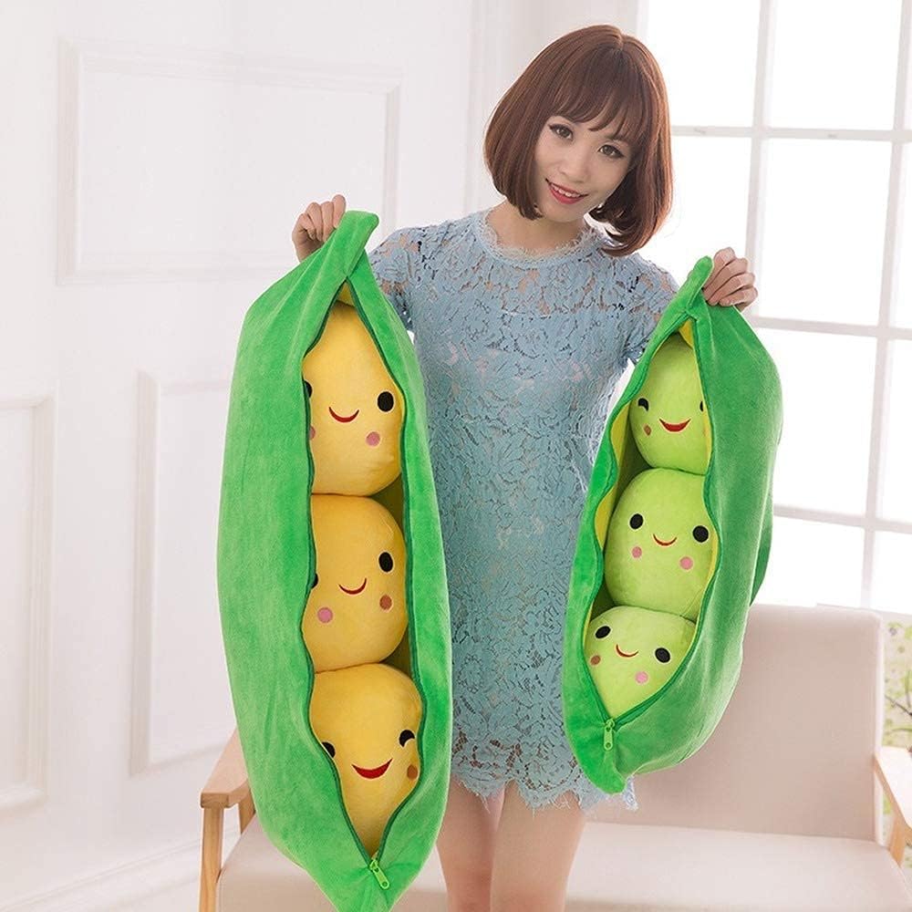 AOQI Giant Peas in a Pod Plush Pillow Set