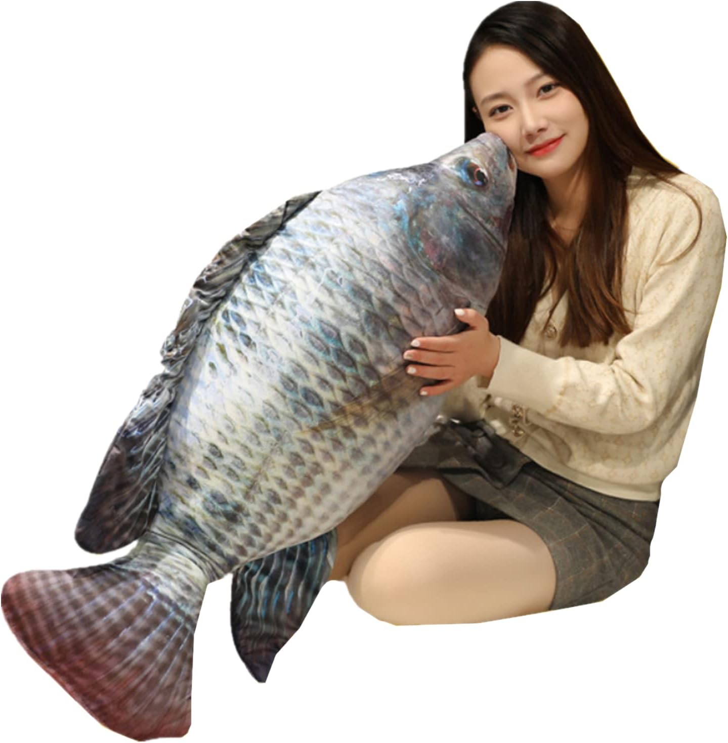 TONGMAN Fish Shape Plush Pillow Throw Toy