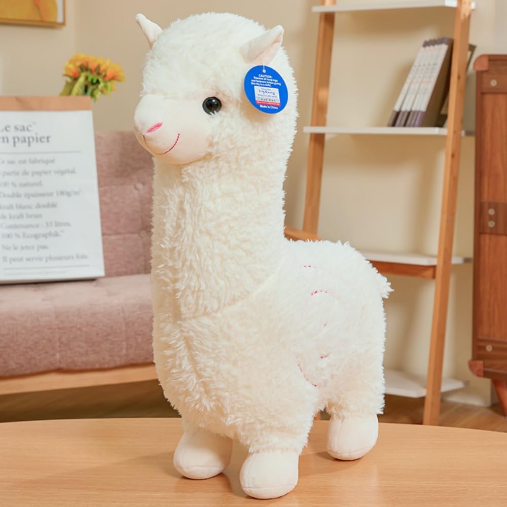 18 Alpaca Plush Toy White Cute Hug Pillow