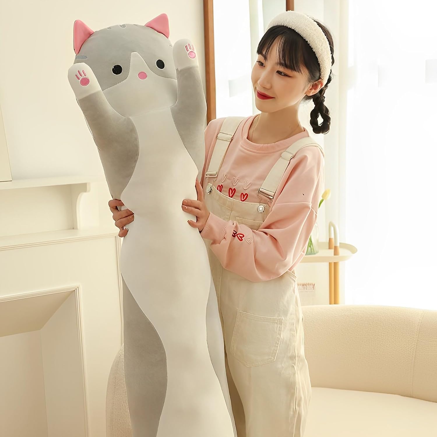 WUYU Plush Cat Pillow Soft Stuffed Kitten Toy for Kids