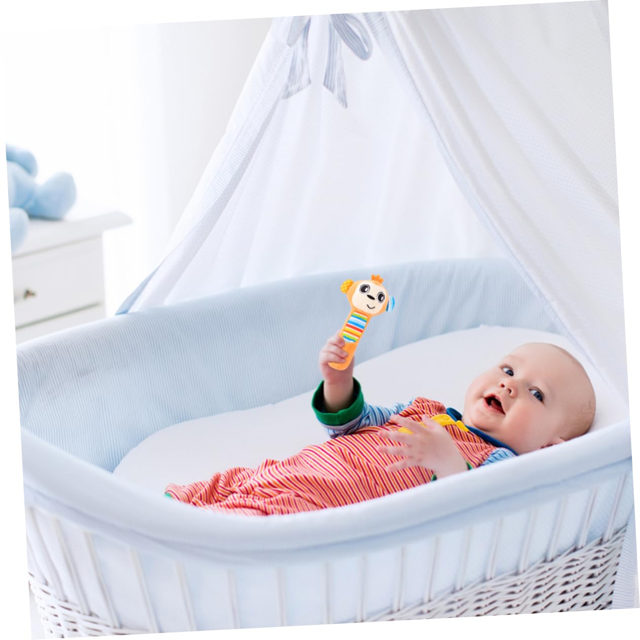 SUPVOX Plush Rattle Monkey Toy for Newborn Baby