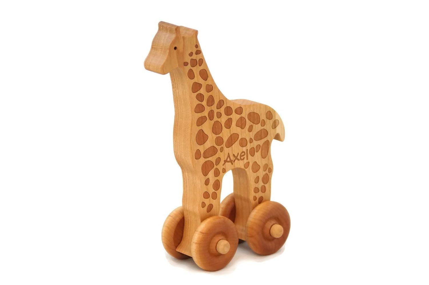 Handmade Wooden Giraffe Push Car by Little Wooden Wonders
