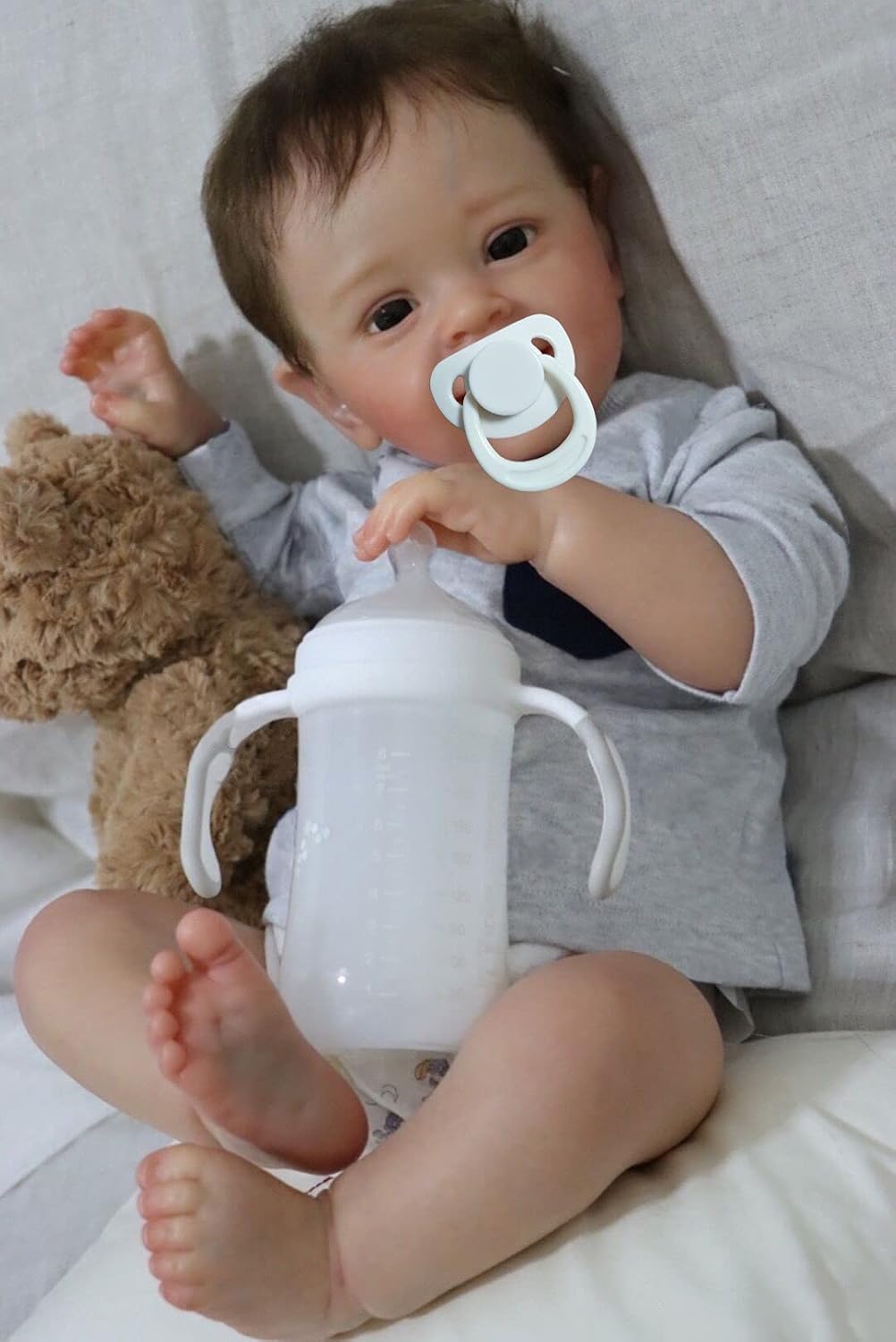 24 Realistic Toddler Reborn Doll Boy - Soft Silicone Weighted Handmade