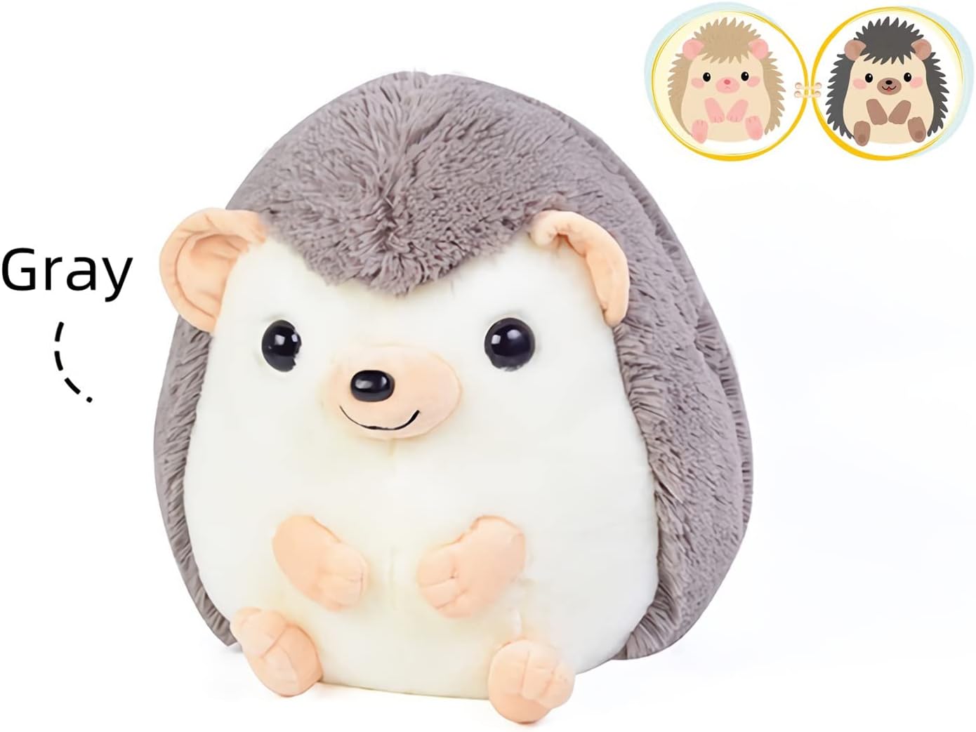 Cute Hedgehog Plush Pillow - Gray 137 Inch Cuddly Toy