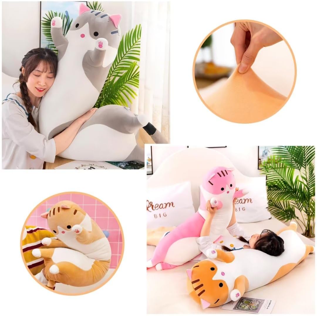 SHINUOER Long Pink Cat Plush Pillow 197 Inch