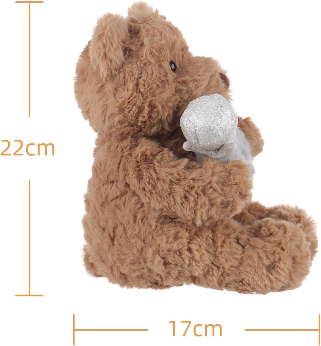 Apricot Lamb Romantic Coffee Bear with Diamond Ring Stuffed Animal 1
