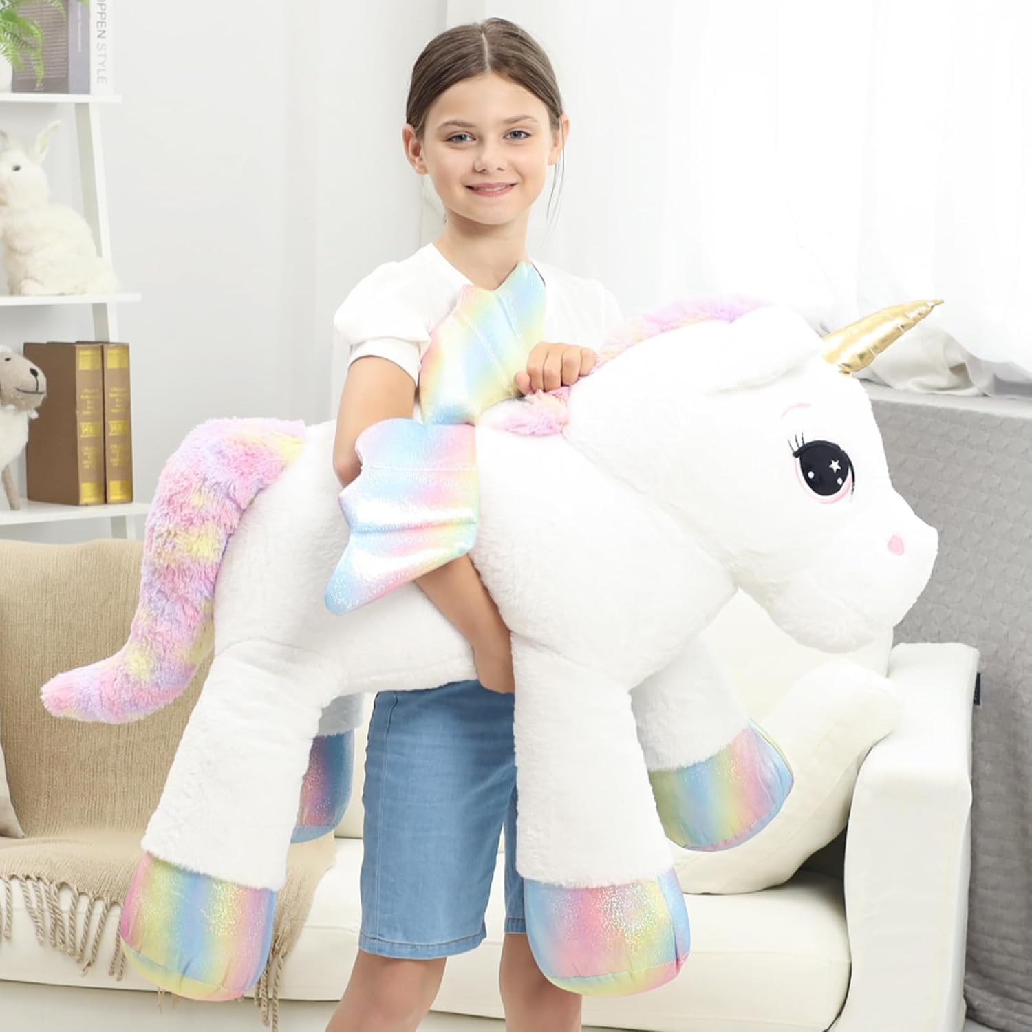 44 Inch Giant Unicorn Plush Pillow Toy