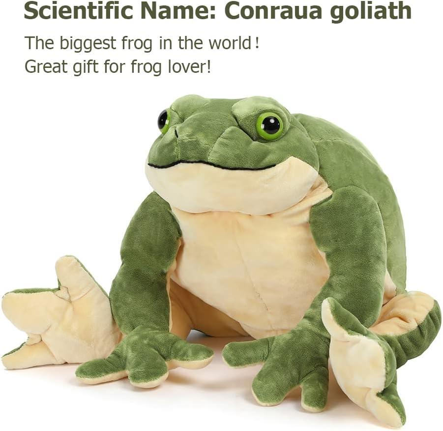 MorisMos Giant Frog Plush Toy 22 Inch Green Stuffed Animal