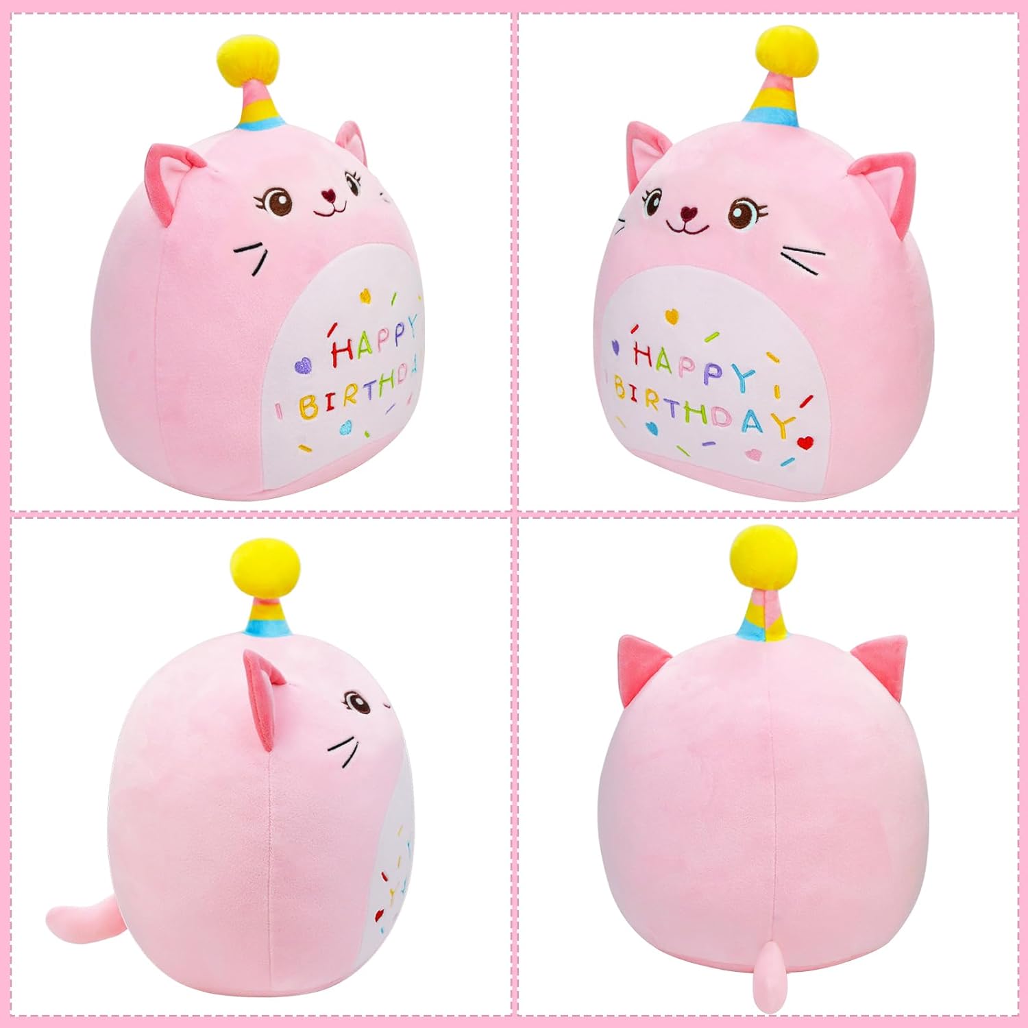 LICSOR 12 Inch Plush Unicorn Cat Birthday Pillow