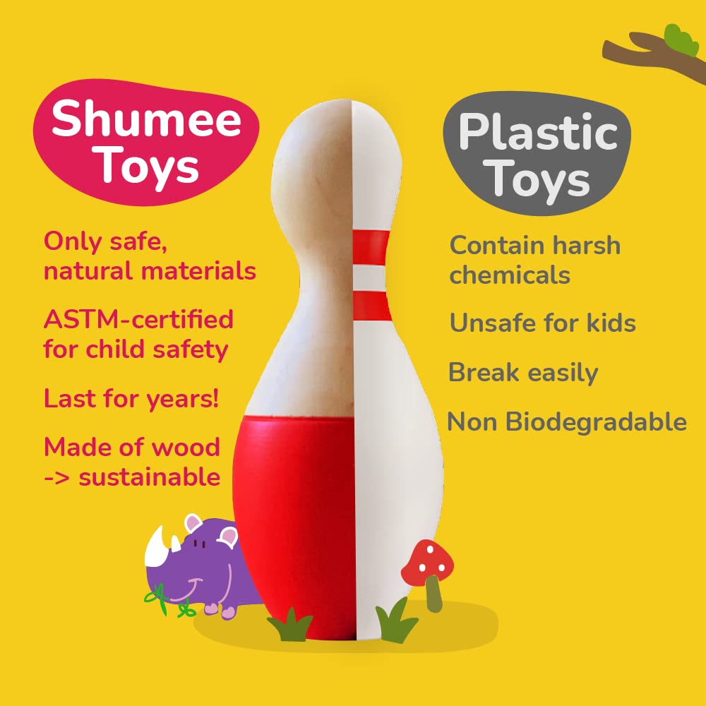 Shumee 5 Inch Crochet Wooden Baby Rattle for Newborn