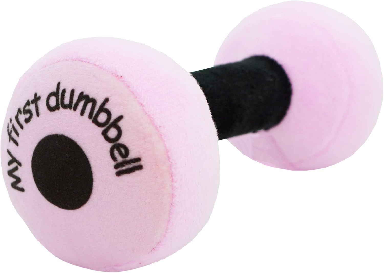 June Garden 6 Plush Baby Dumbbell Rattle Toy - Pink 1