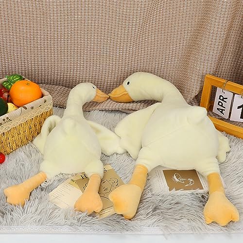 Soft White Goose Plush Toy Pillow for Kids