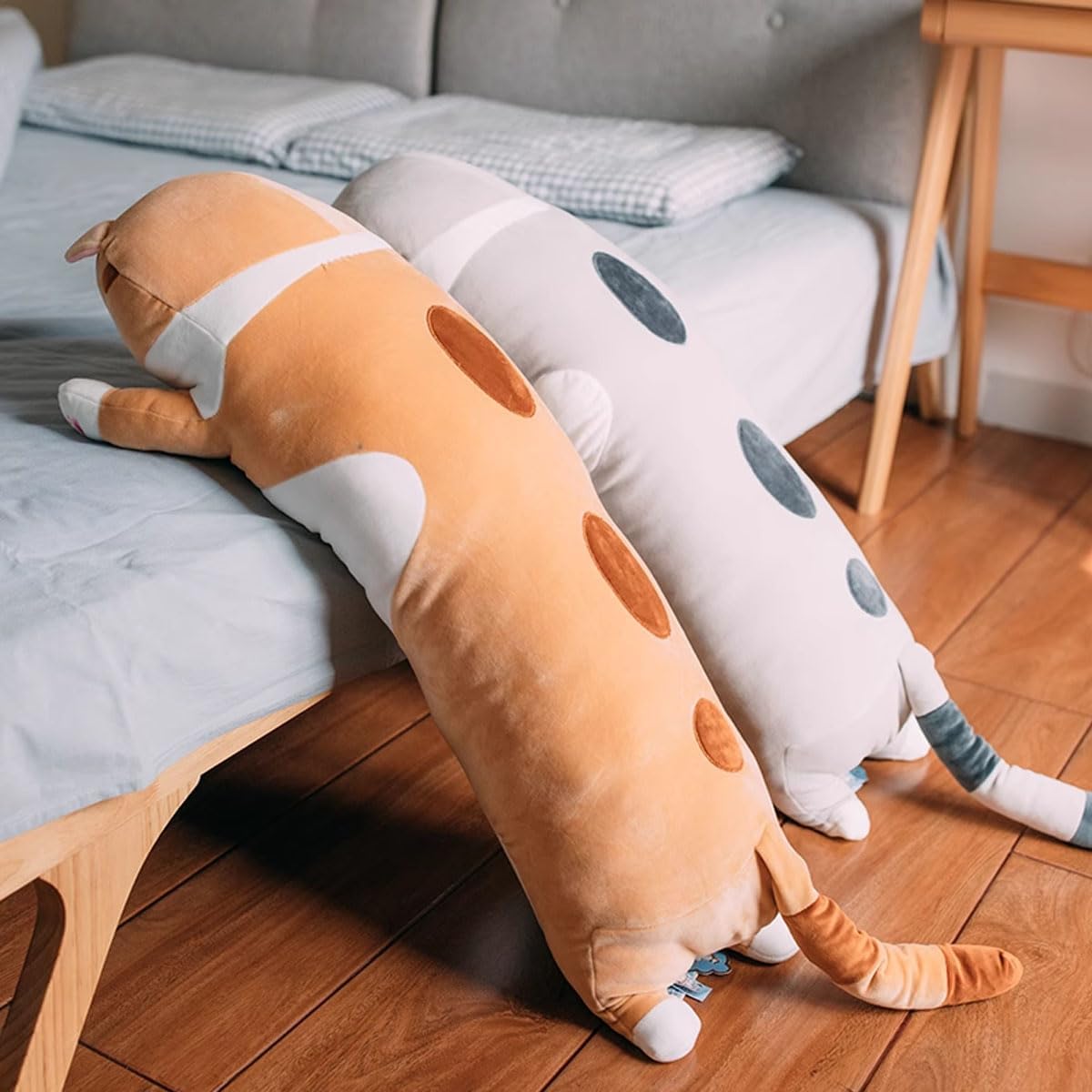 Werdast Grey Cat Plush Pillow for Relaxation