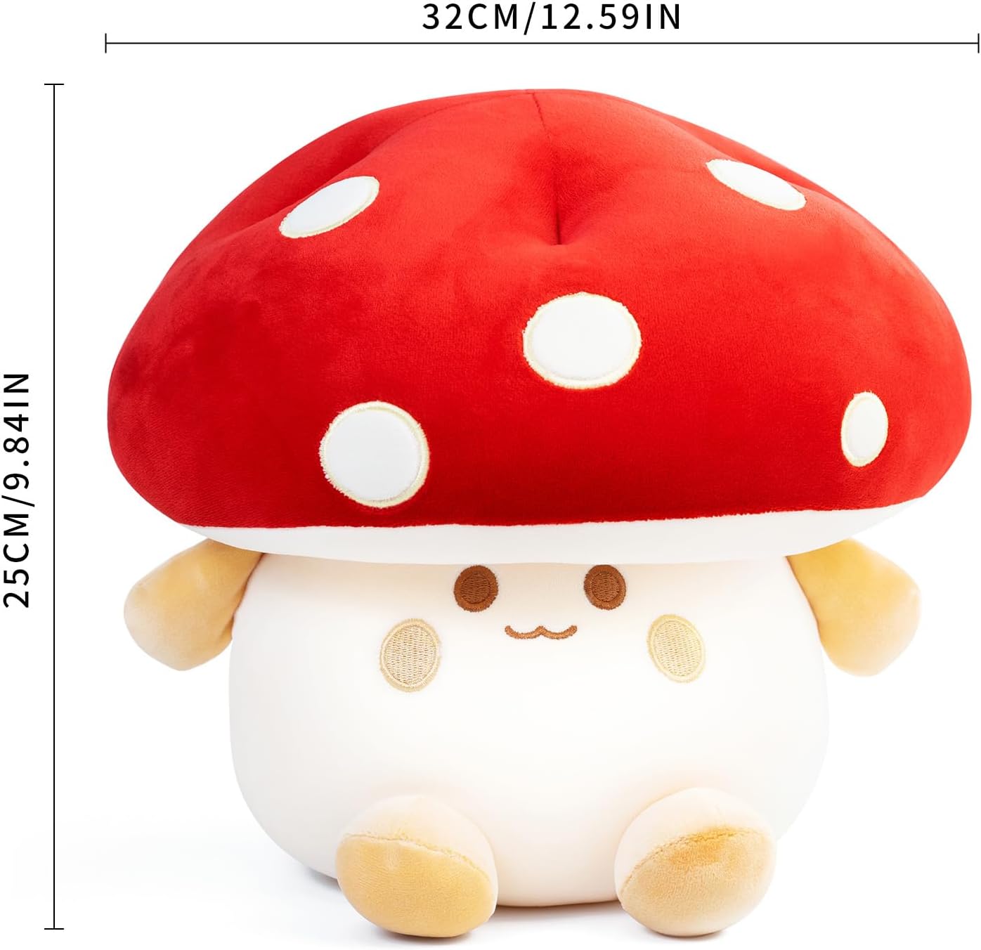 Nuokin 12 Inch Cute Mushroom Plush Pillow Toy