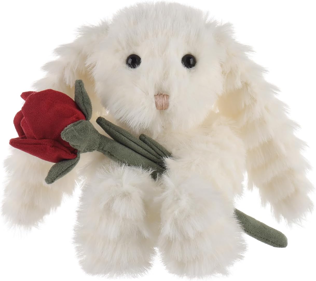 Apricot Lamb Huffy Rabbit with Rose Plush Toy