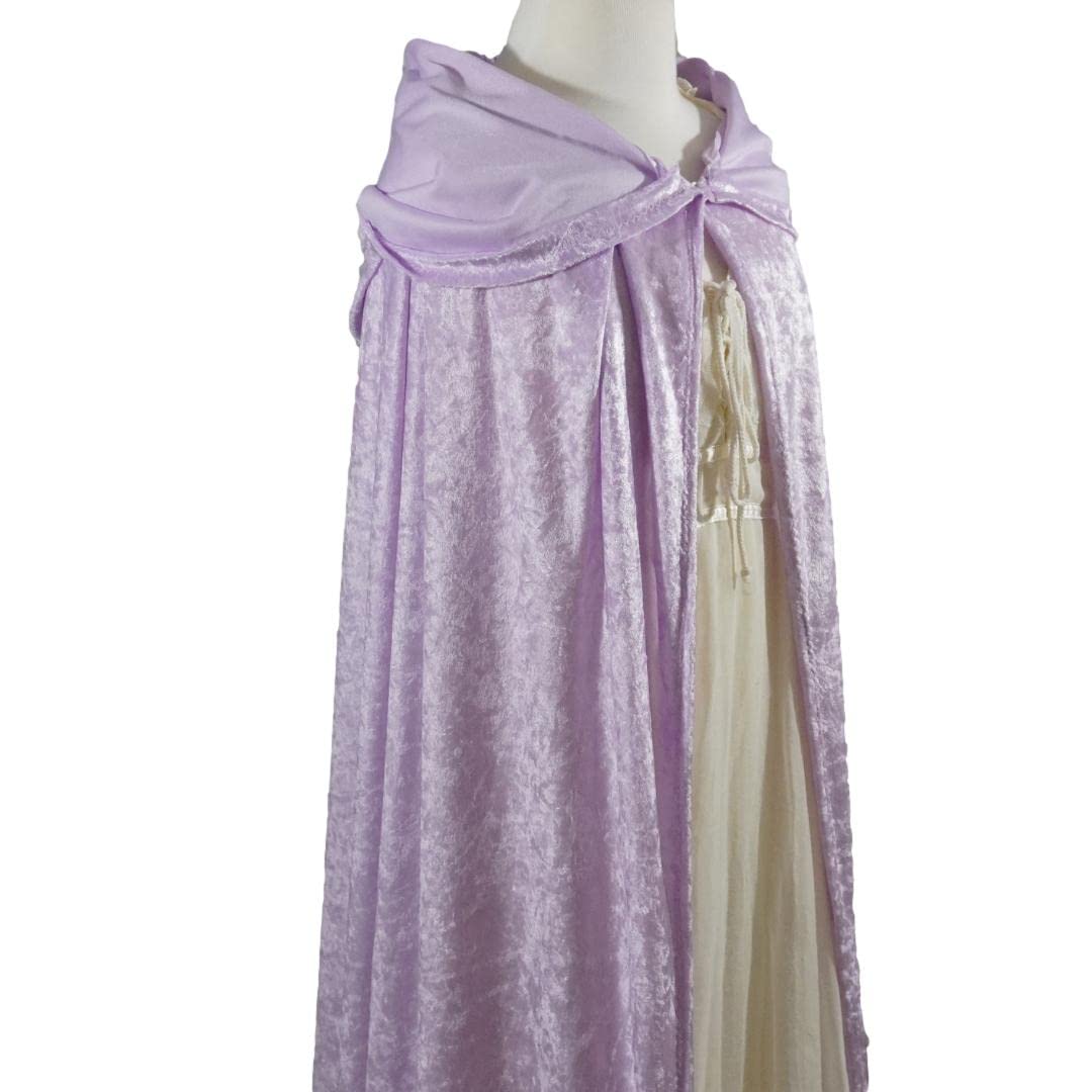Light Purple Lavender Velvet Hooded Cape for All Sizes 1