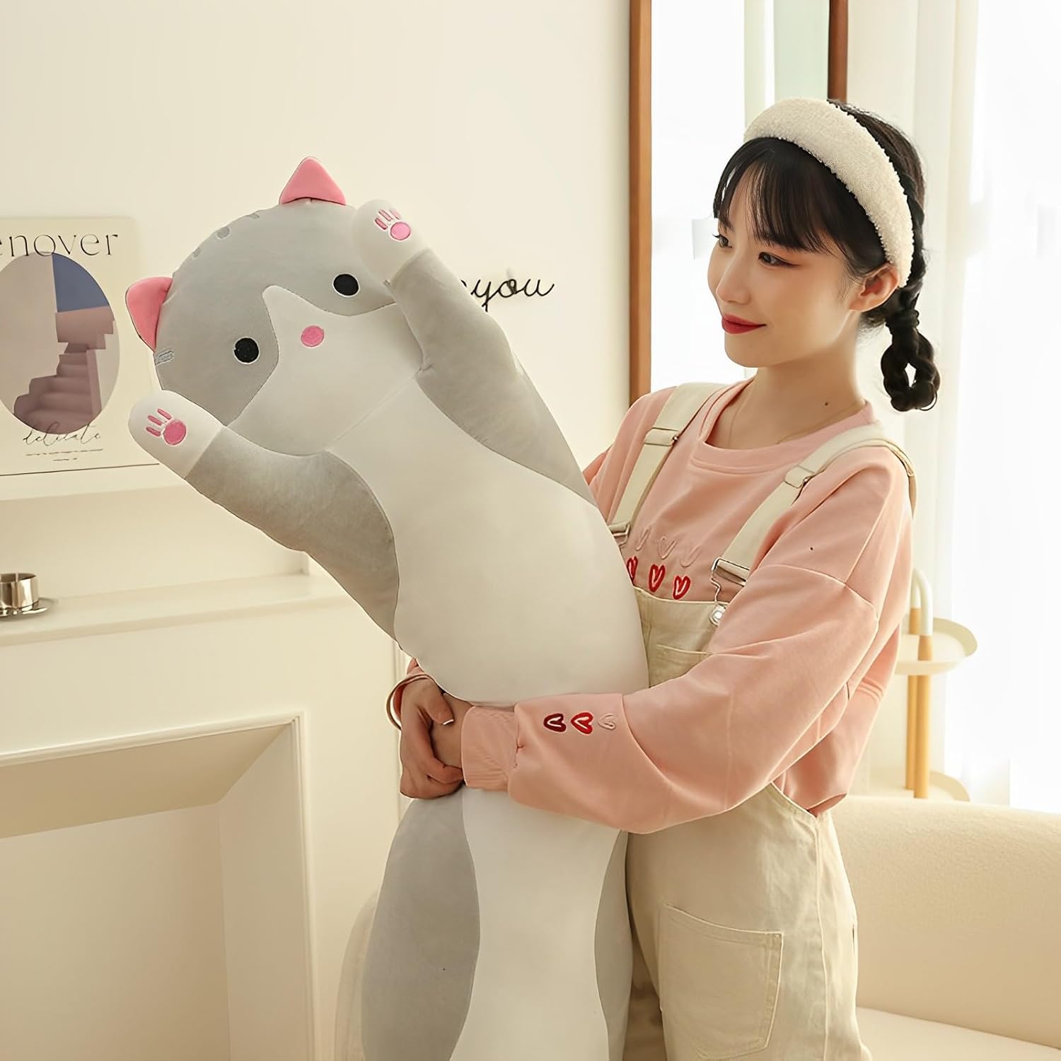 WUYU Plush Cat Pillow Soft Stuffed Kitten Toy for Kids